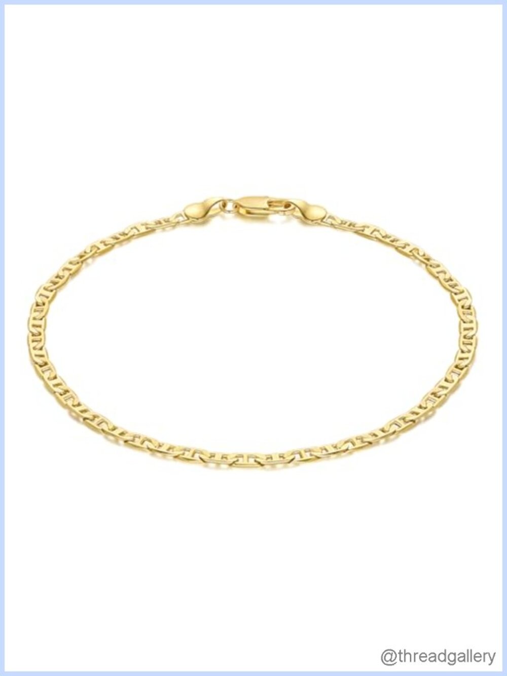 14k Gold Plated Ankle Bracelet Mariner Chain Women Waterproof